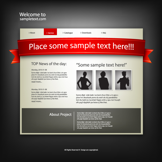 free vector Five sophisticated web template vector